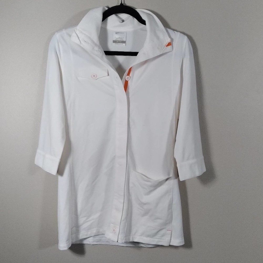 🦋 Nike Golf Bay Hill White Button Front Jacket Top